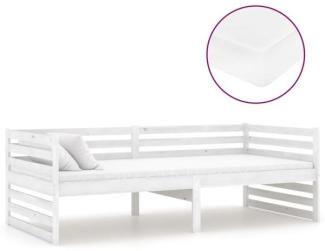 vidaXL Tagesbett mit Matratze 90x200 cm Weiß Massivholz Kiefer [3083650]