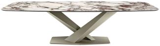 Casa Padrino Luxus Esstisch Mehrfarbig / Titanfarben 300 x 120 x H. 75 cm - Esszimmertisch mit hochwertiger Keramik Tischplatte - Moderne Esszimmer Möbel - Luxus Qualität - Made in Italy