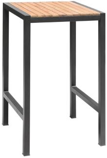 Bolero quadratischer Stahl und Akazienholz Bartisch 60cm