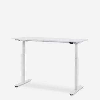 140x60 cm WRK21® SMART - Weiss Uni / Weiss elektrisch höhenverstellbarer Schreibtisch