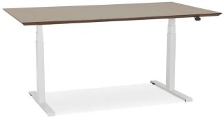 Kokoon Design Schreibtisch Sidebu Holz Wallnuss und Weiß 150 Walnuss - 150 x 128 x 70 cm - Weiß