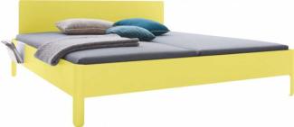 NAIT Doppelbett farbig lackiert Dynamischgelb 140 x 200cm Mit Kopfteil
