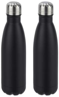 2 x Trinkflasche Edelstahl schwarz 10028159