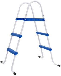 Pool-Leiter Blau und Weiß 84 cm Stahl