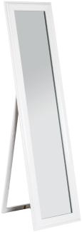 Standspiegel >Miro 5< in Weiß aus MDF, Spiegelglas - 40x156x49cm (BxHxT)