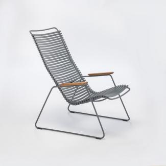 HOUE CLICK Relaxsessel Lounge chair Bambusarmlehnen Stahlgestell Dark grey