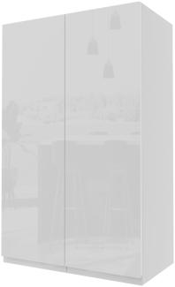 XL Küchenhängeschrank Florence 60x32,5x96cm weiß Front lackiert signalweiß Hochglanz (FL-W4/60)