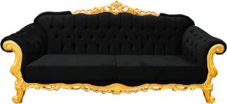 Casa Padrino Luxus Barock Sofa schwarz / gold