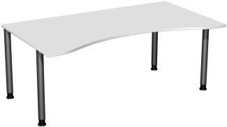 Schreibtisch '4 Fuß Flex' höhenverstellbar, 180x100cm, Lichtgrau / Anthrazit