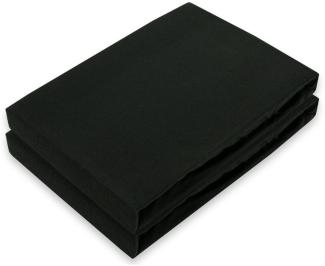 Marke Jersey Spannbettlaken Doppelpack 200 x 220 cm Schwarz