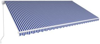 vidaXL Einziehbare Markise Handbetrieben 600 x 300 cm Blau und Weiß