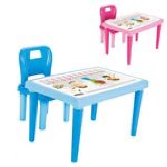 Pilsan Kindertisch Stuhl 03516 Kindersitzgruppe Kunststoff max. 50 kg ab 3 Jahre blau