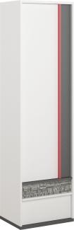 Stauraumschrank "Philosophy" Kleiderschrank 55cm weiß graphit rot mit Schrift Print