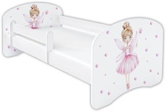 Clamaro 'Schlummerland 2021' Kinderbett 80x180 cm, Ballerina, inkl. Lattenrost, Matratze und Rausfallschutz (ohne Schublade)