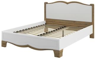 Doppelbett mit Bettkasten "Tiffanie" 160x200cm Weiß Eiche Provence