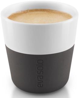 Eva Solo Espresso-Becher, Mocca, Kaffee, Espressotasse, Becher, Porzellan/Silikon, Schwarz, 80ml, 2er-Set, 501001