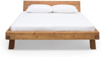 SalesFever Bett Balkenbett 140 x 200 cm Fichtenholz natur