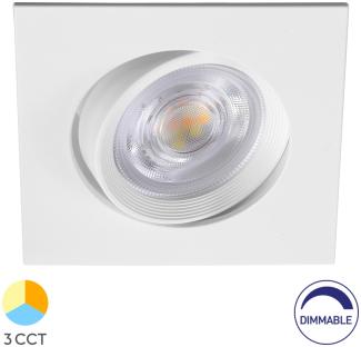 LED Eckig 7W Dimmbar Einbaustrahler schwenkbar 3in1 CCT Spot 650lm Warmweiß - Kaltweiß