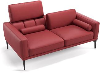 Sofanella 2-Sitzer SALERNO Ledercouch Leder Sofa in Rot