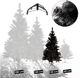 Künstlicher Weihnachtsbaum inkl. Ständer Tannenbaum Christbaum schwarz 120cm
