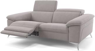 Sofanella Zweisitzer STELLA Stoffsofa verstellbar Couch in Hellgrau