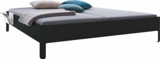 NAIT Doppelbett farbig lackiert Graphitschwarz 160 x 210cm Ohne Kopfteil