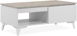 Couchtisch >Bertrix< in Sandstein / weiß - 100x40x55cm (BxHxT)