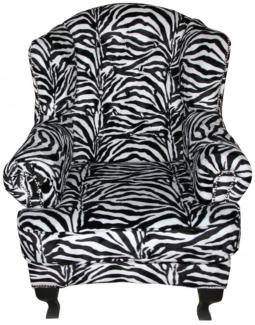 Casa Padrino Limited Edition Designer Chesterfield Ohren Sessel Zebra - Club Möbel