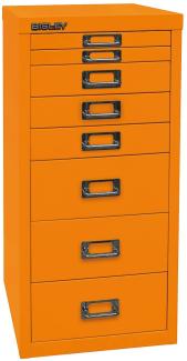 BISLEY MultiDrawer, 29er Serie, DIN A4, 8 Schubladen, Metall, 603 Orange, 38 x 27. 9 x 59 cm