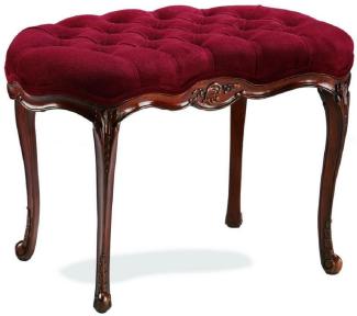 Casa Padrino Luxus Barock Hocker Bordeauxrot / Braun - Handgefertigter Sitzhocker - Wohnzimmer Möbel im Barockstil