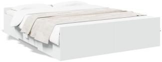 vidaXL Bettgestell mit Schubladen Weiß 140x200 cm Holzwerkstoff