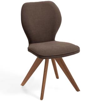 Niehoff Sitzmöbel Colorado Trend-Line Design-Stuhl Wild-Nussbaum/Webstoff - 180° drehbar Malea-R schoko