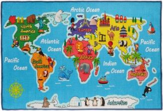 Kinderteppich Weltkarte 150x100 cm 10032678