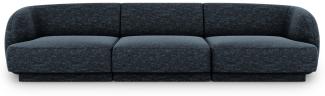 Micadoni 3-Sitzer Sofa Miley | Bezug Royal Blue | Beinfarbe Black Plastic