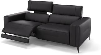 Sofanella 3-Sitzer TERAMO Ledercouch Relaxsofa Sofa in Schwarz S: 216 Breite x 101 Tiefe