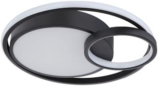 LED Deckenleuchte, Ring-Design schwarz-matt, weiß, L 40,5 cm