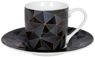 Könitz Espressotasse mit Untertasse Shades of black, Kaffeetasse, Espressobecher, Porzellan, 85 ml, 11 5 053 2631