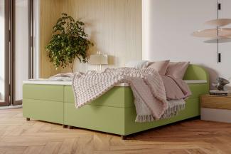 99rooms Ashton Boxspringbett 140x200 cm Kunstleder SOFT Olive 7-Zonen Taschenfederung