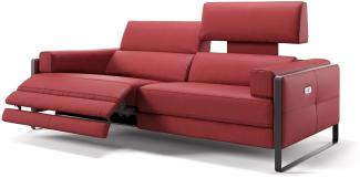 Sofanella 3-Sitzer MILO Ledersofa Relaxsofa Couch in Rot