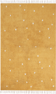Baumwollteppich gepunktet, 140 x 200 cm, gelb ASTAF