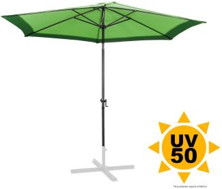 ONDIS24 Marktschirm Sonnenschirm 3 Meter Sonnenschutz 300 cm rund mit Kurbel, UV 50, zweifarbig, mit Air-Vent & Knickgelenk