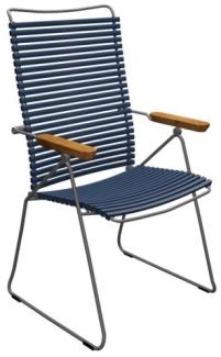 Outdoor Stuhl Click verstellbare Rückenlehne dunkelblau