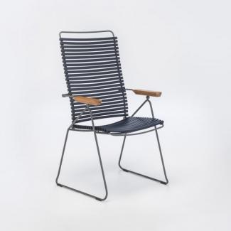 Outdoor Stuhl Click verstellbare Rückenlehne dunkelblau