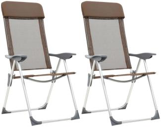 Klappbare Campingstühle 2 Stk. Aluminium Braun