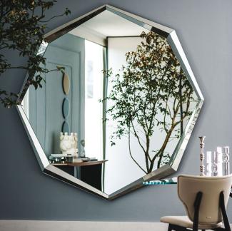 Casa Padrino Luxus Spiegel 200 x 10 x H. 200 cm - Edler Wandspiegel mit verspiegeltem Rand - Luxus Kollektion