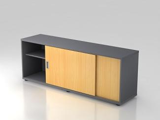 Sideboard 1,5OH beids. nutzbar Graphit / Buche