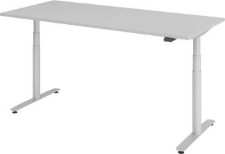 bümö® smarter Schreibtisch Serie-XDLR elektrisch höhenverstellbar mit App-Steuerung 180 x 80 cm in Grau / Silber