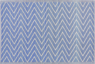 Outdoor Teppich blau 120 x 180 cm mit Zickzackmuster BALOTRA