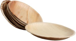 30x runder Teller aus Palmblatt Größe 18 cm