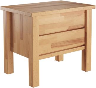 Erst-Holz Geölte Nachtkonsole Buche Massivholz Nachttisch mit zwei Schubladen 90. 20-K41